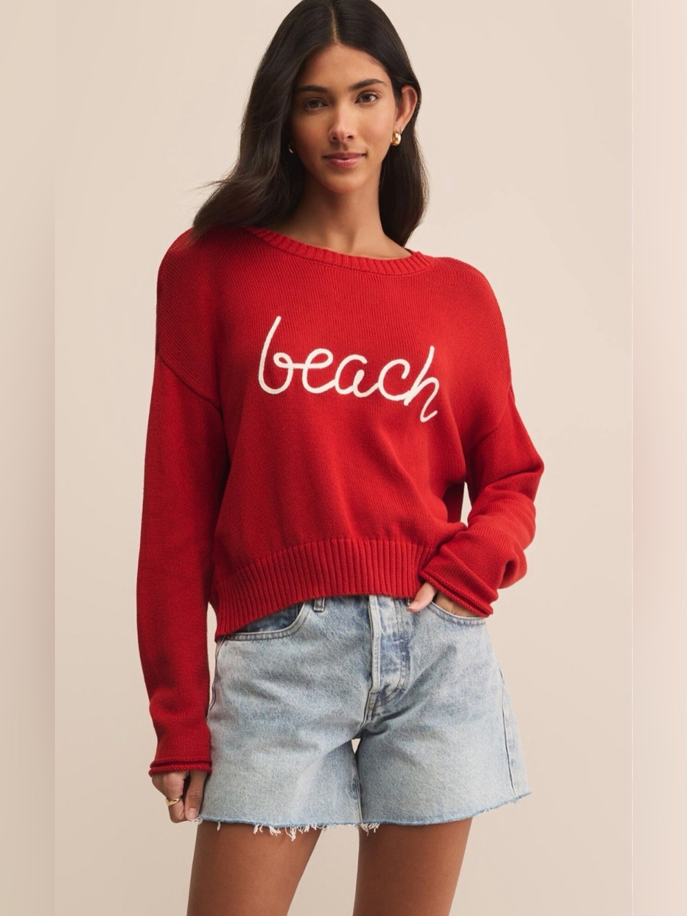 Z Supply Red 'Beach' Knit Sweater
